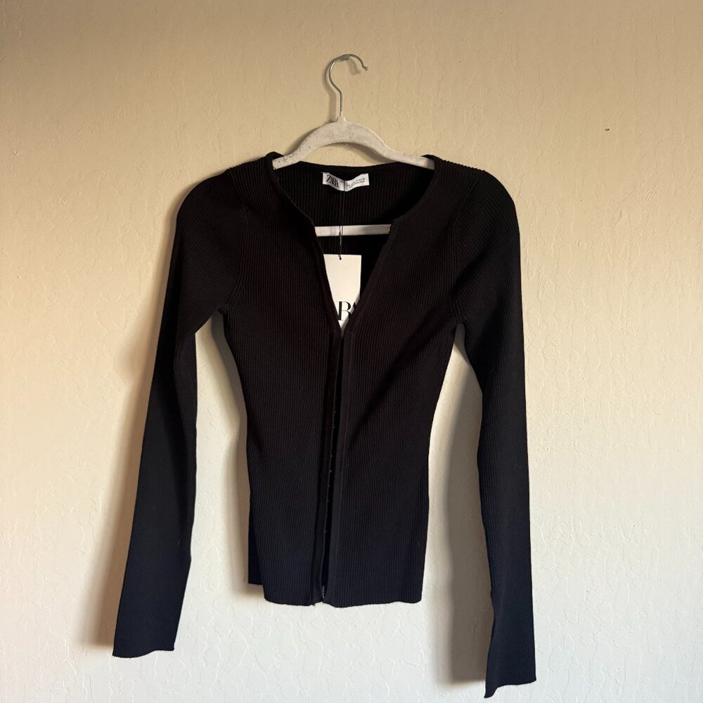 NWT Zara Ribbed Long Sleeve Top